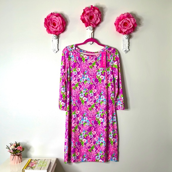 Lilly Pulitzer UPF50+ Sophie Dress in Amethyst Moms The Word, Size Medium. - Picture 3 of 12